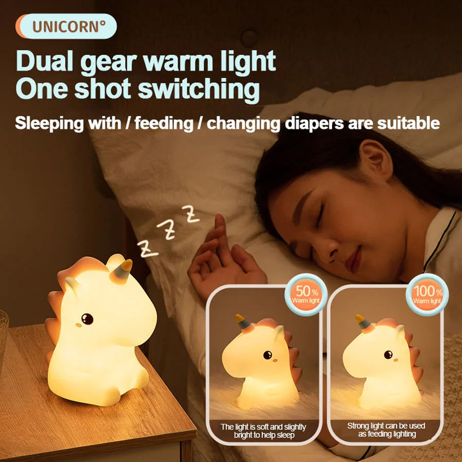 Cute Unicorn LED Night Light