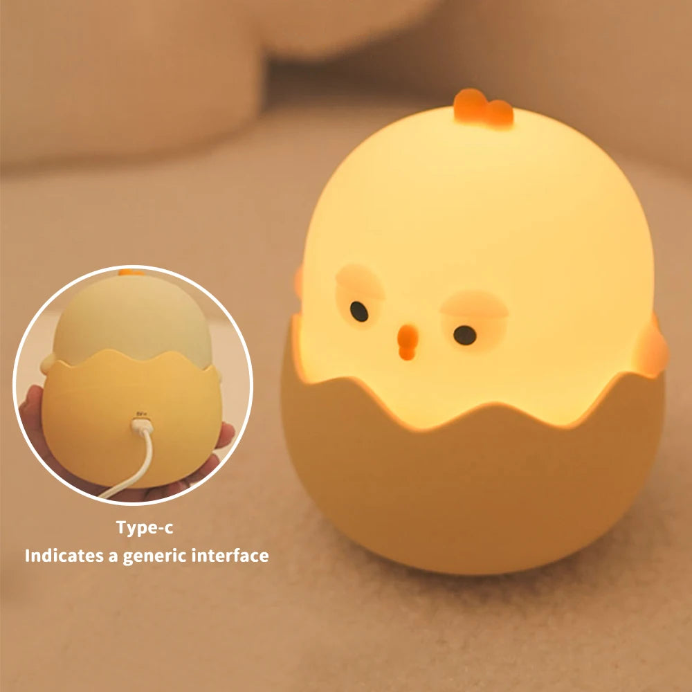 Cute Eggshell Chicken Night Lamp