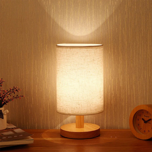 USB Wooden Bedside Lamp