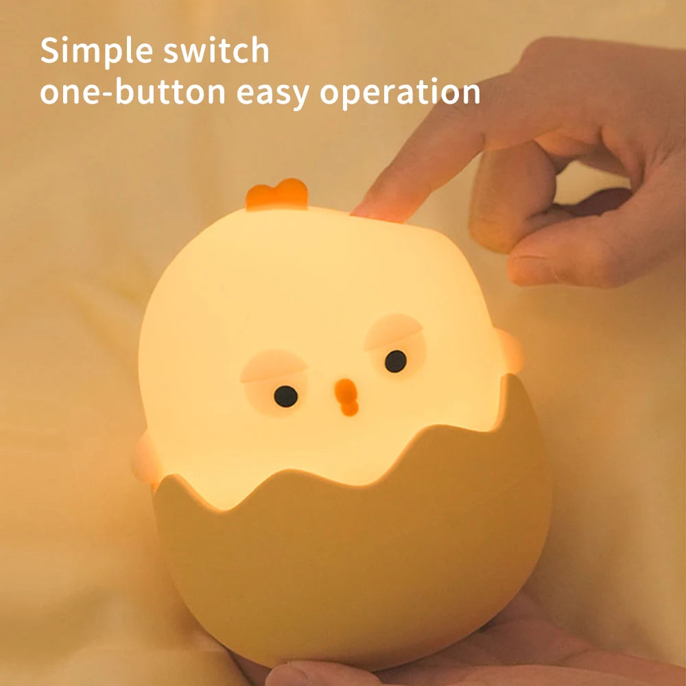 Cute Eggshell Chicken Night Lamp