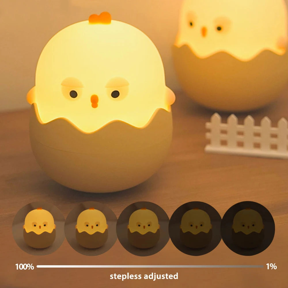 Cute Eggshell Chicken Night Lamp