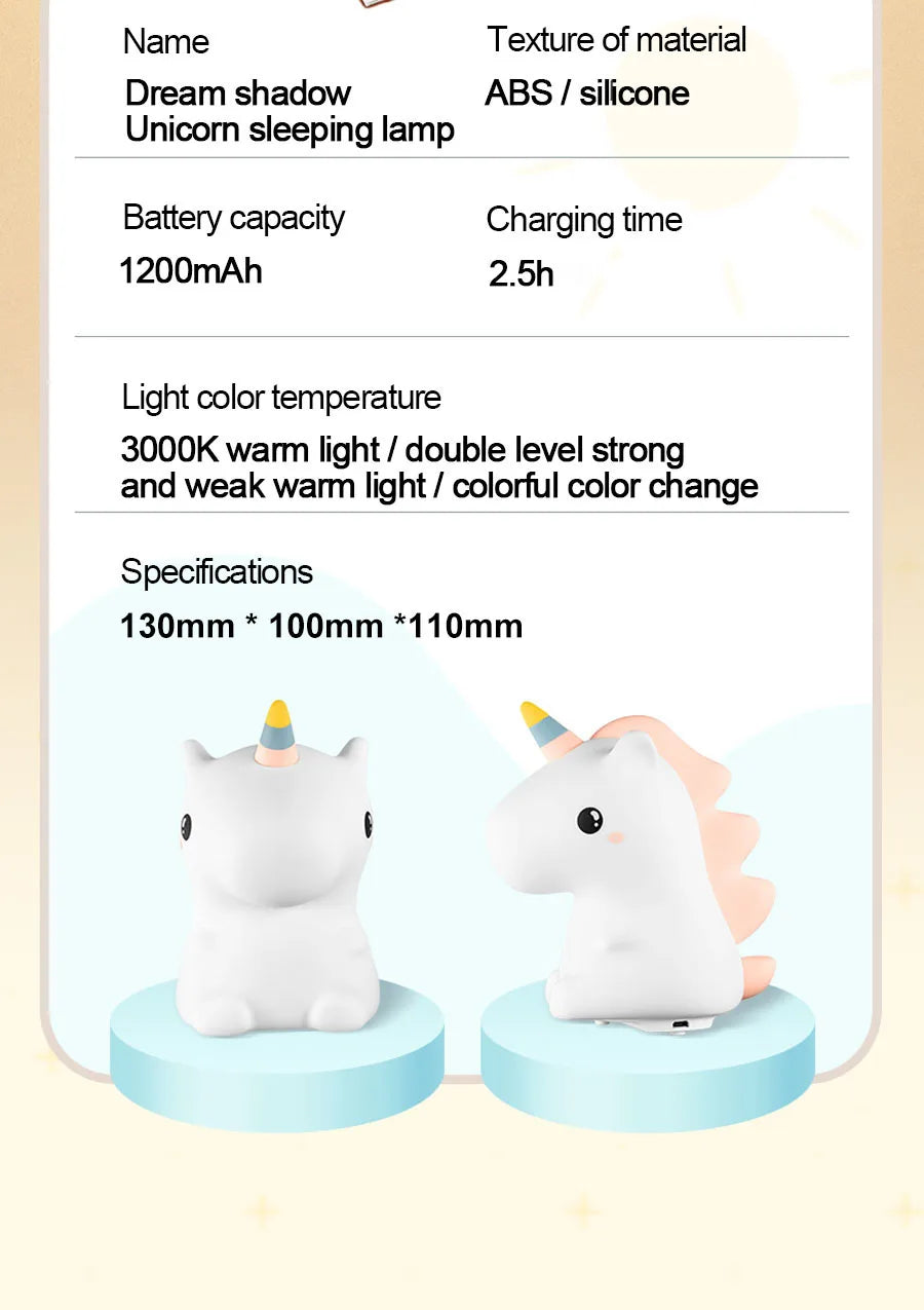 Cute Unicorn LED Night Light